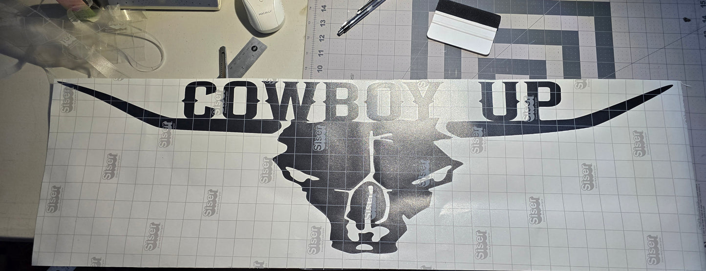 Cowboy Up Decal Sticker for Car Truck SUV