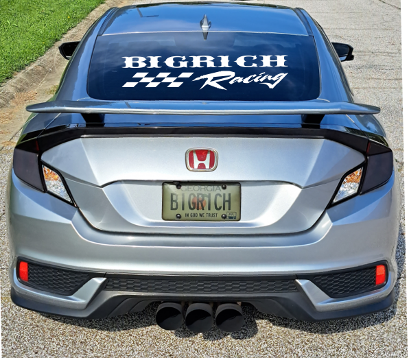 Custom Name Racing Sticker Car Phone Wall Mirror. Iron on for Shirt Hoodie Biker Shorts.