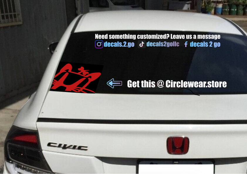 Hello Kitty Honda Decal Sticker