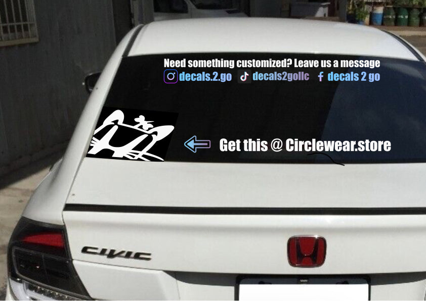 Hello Kitty Honda Decal Sticker
