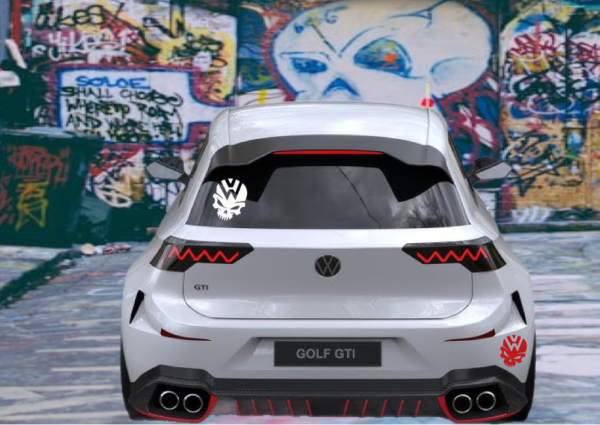 VW Volkswagen Skull Logo Decal Sticker