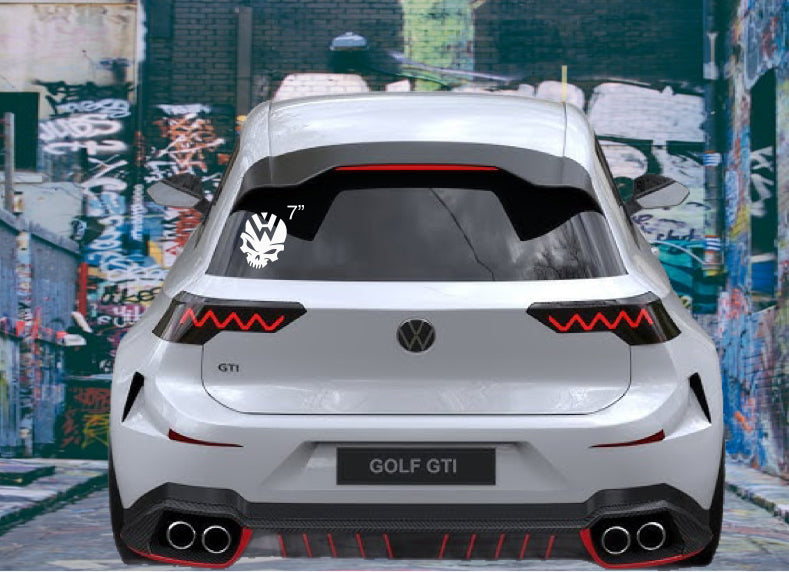 VW Volkswagen Skull Logo Decal Sticker
