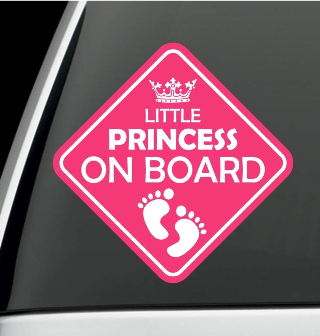 Little Pricess On Board Vinyl Decal Sticker