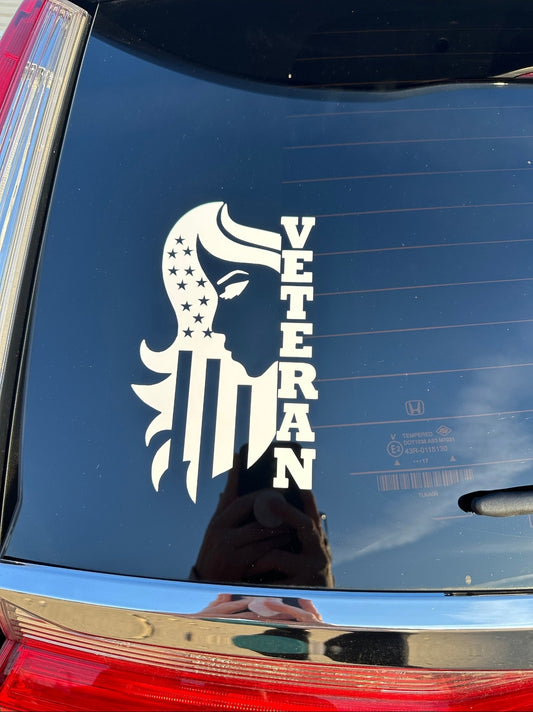 Female Veteran, Veteran, Military Vinyl Decal Sticker