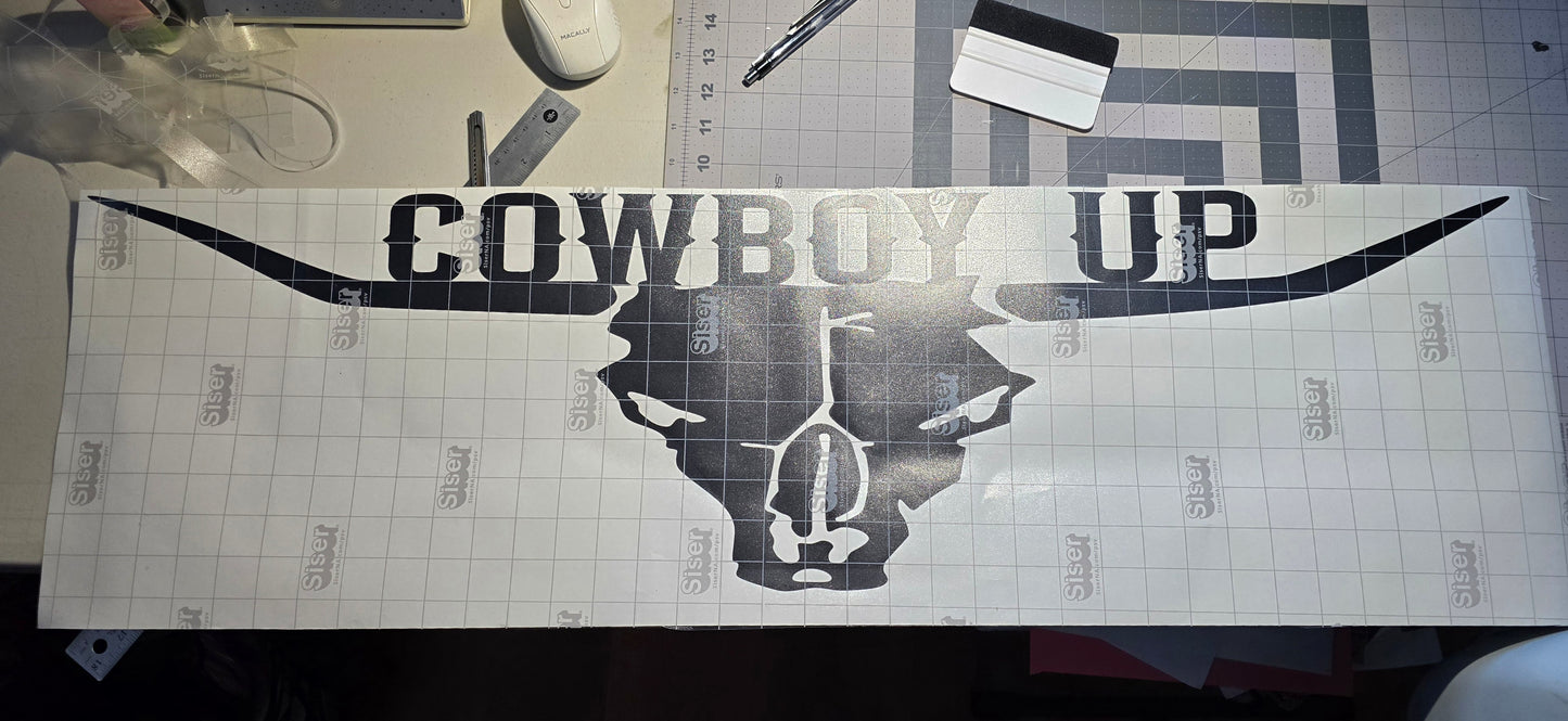 Cowboy Up Decal Sticker for Car Truck SUV