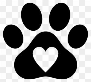 Dog Paw Heart in Middle Decal Sticker Car, Truck Windows ,Dog Bowl, Walls