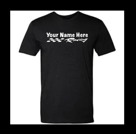 Custom Name Racing Sticker Car Phone Wall Mirror. Iron on for Shirt Hoodie Biker Shorts.