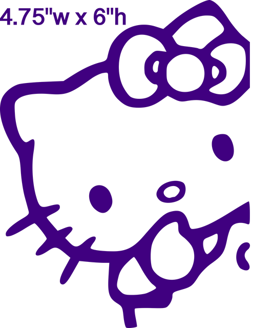 Hello Kitty Peeking Decal Sticker Car Truck Wall