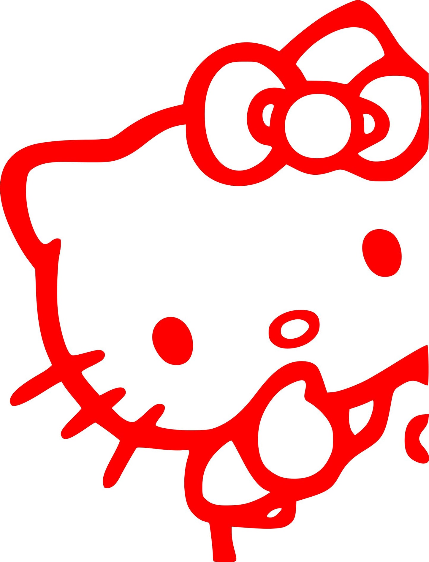 Hello Kitty Peeking Decal Sticker Car Truck Wall