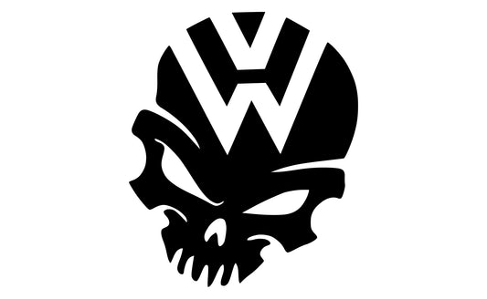 VW  Volkswagen Skull Logo Decal Sticker