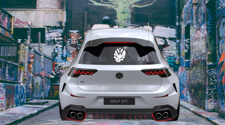 VW  Volkswagen Skull Logo Decal Sticker