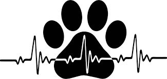 Dog Paw Heartbeat Love Decal Sticker Car Truck Wall